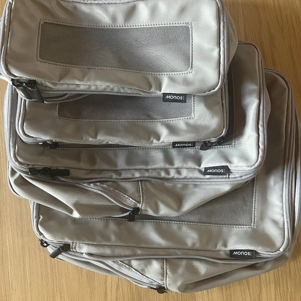 Monos Taupe Packing Cube Set - Travel Organizers